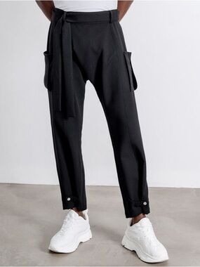 Orttu Black 100% Cotton Black Adjustable Pants One Size